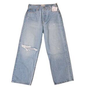 NEW Etica Altin Loose Crop Button-Fly Jeans Ithaca/Lighter Wash Size 26